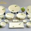 Bộ Bát Sứ Họa Tiết Lá Xanh